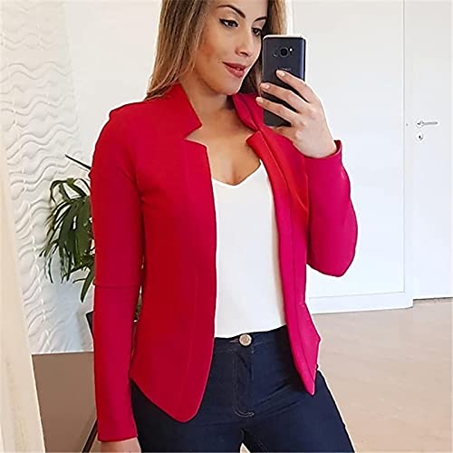 Womens Lightweight Blazers Long Sleeve Casual Open Front Cardigan Notched Collar Slim Business Work Office Blazer4