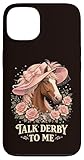 Installation facile Talk Derby to Me Cheval drôle avec Chapeau, Roses et breloque Coque pour iPhone 13