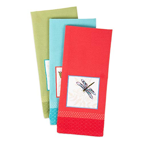 DII Cotton Embellish Printed Dish Towels, 18x28 Set of 3, Decorative Oversized Kitchen Towels, Perfect Home and Kitchen Gift - Botanical