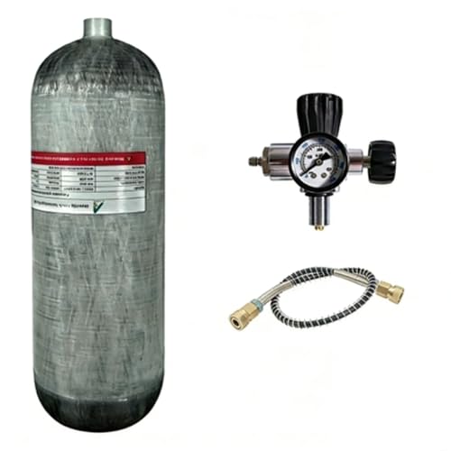 Botella de buceo TUXING 4500Psi de fibra de carbono de 9L con válvula para rifles PCP