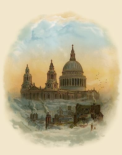 La Cathédrale St Paul de Londres affiche toile impression d'art portrait 60x90