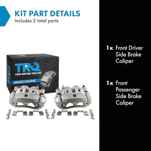 Image of TRQ Front Driver and Passenger Side Brake Caliper Set Caliper Brackets Hardware Compatible with 14-17 Ram ProMaster 1500 without Heavy Duty Brakes 14-17 ProMaster 2500 without Heavy Duty Brakes