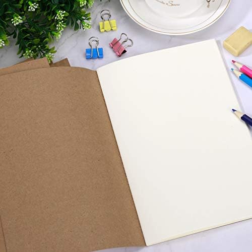 Kraft Notebooks A5 Size, 5 Pack Blank Journal Notepads for Travelers Students Office (30 Sheets/60 Pages)