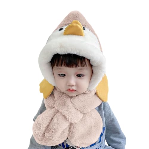 Image of Winter Animal Design Beanie Cap Hat for Baby Boy and Girl's l Woolen Fuzzy Fleece Soft Faux Fur Plush Cute Costume Toy Hood for Kids | Age 2 to 6 Years