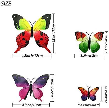 96 Pcs 3D Colorful Butterfly Wall Stickers,Removable Mural Stickers,DIY Decor, Home Decoration for Bedroom/Livingroom/Bathroom,Kids/Girl/Baby Bedroom Decor,Wedding/Birthday Party/Party Decor.