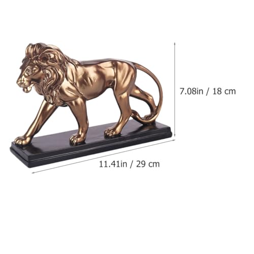 Statue de lionceau en résine dorée Baluue, objet décoratif solide salon
