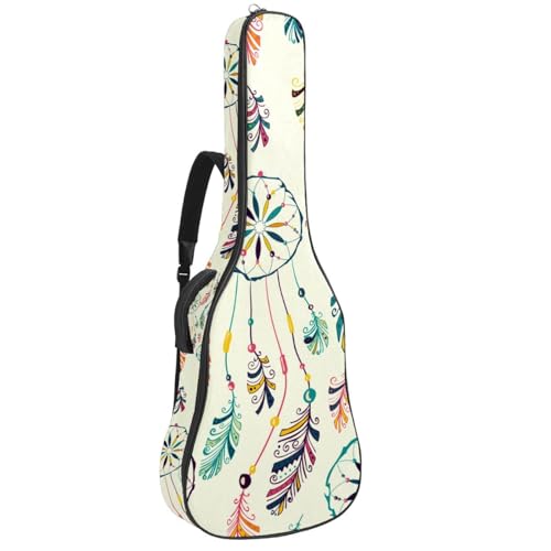 Housse de guitare en tissu Oxford épais rembourré avec boucle de suspension et sangle de cou Motif attrape-rêves et plumes 101,6 cm, Multicolore., 42.9×16.9×4.7 in, Sac de transport tendance pour - Les Beatles, Paul McCartney, John Lennon, RIngo Starr, George Harrison Housse de guitare en tissu Oxford épais rembourré avec boucle de suspension et sangle de cou Motif attrape-rêves et plumes 101,6 cm, Multicolore., 42.9x16.9x4.7 in, Sac de transport tendance pour