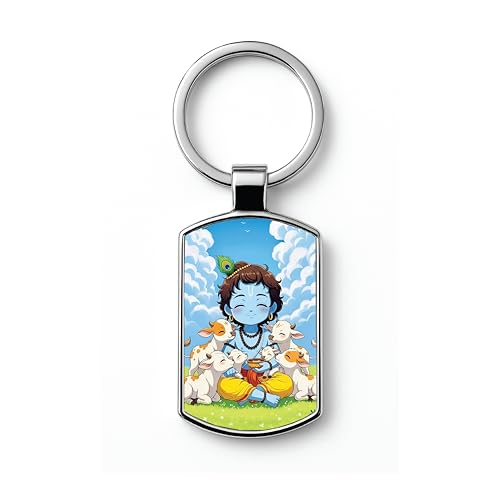 Image of Stylish Metal Keychains with Permanent Glossy Print - Inspirational Quotes & Spiritual Designs - Perfect Key chains for loved ones, Personal Use, Gifts & Return Gifts