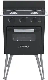 Fogao 2 Bocas Venax Gemini Vetro Preto Fosco Gas Glp
