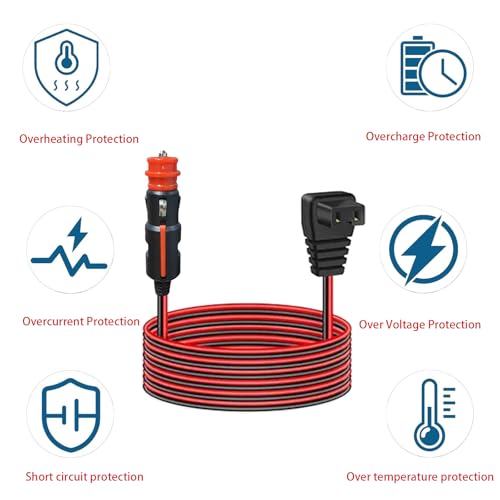 Image of 12V /24V DC Power Cord Cigarette Lighter Plug for Car Refrigerator Portable Car Refrigerator Fridge (10FT)
