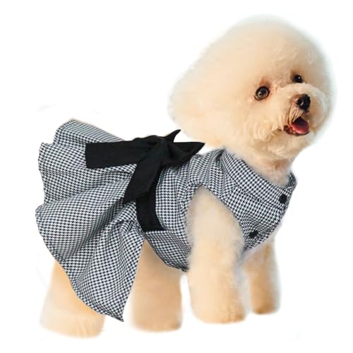 犬の服 犬ワンピース スカート 犬服 猫服 お姫様 レース ドレス 上品 リボン 豪華 春夏秋冬 室内 記念撮影 おしゃれ tシャツ ペット用プリンセススカート 可愛い ファッション 結婚式 お祝い 記念パーティー (L, 黒)