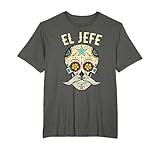tee shirt deadpool homme Let them know who is the boss. Sugar skull El Jefe shirt featuring colorful patterns & mustache. Skull Day of the dead costume to celebrate dia de los muertos, cinco de mayo, halloween. Celebrates Mexican culture and enjoy la fiesta!