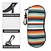 AQRJKHD Fashion Striped Sunglasses Case for Women Men Neoprene Eyeglass Soft Case with Belt Clip Glass Pouch