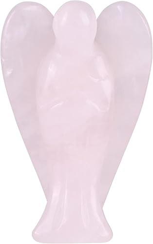 Garosa Estatua de cristal con forma de ángel curativo de chakras, reiki, adorno de piedra curativa, regalo de ángel para escritorio y decoración del