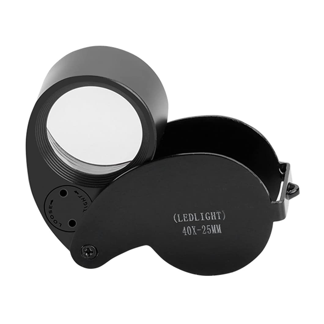 40X Metalowa mini lupa Ręczna składana kieszonkowa lupa z diodami LED, podświetlana lupa jubilerska do lutowania, kontroli, monet, Jewe Pink Magnifyin Beauty Comes