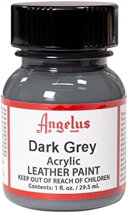 Angelus Acrylic Leather Paint, Dark Grey, 1 Oz (29.5 ml) โ Flexible Paint for Leather Shoes, Sneakers, Bags & DIY Crafts