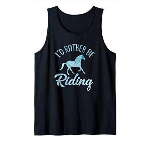 I'd Rather Be Riding Funny Horseback Riding Equestrian Camiseta sin Mangas