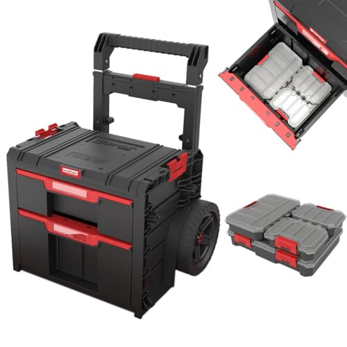 XL Modular Wählbar Werkzeugtrolley, Werkstattkoffer Set, Werkstattwagen Set aus'Q-Brick' Serie mit viel Zubehör! Der mobile Alleskönner - Privat &...