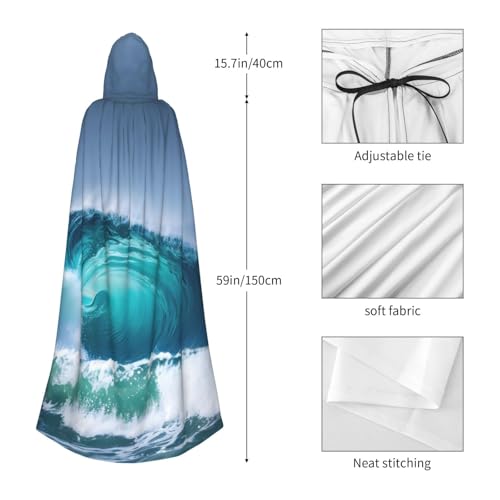 Cape à capuche Halloween motif vagues océan coupe fluide originale