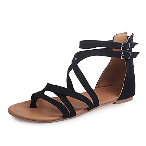 Fainosmny sandálias femininas sem salto com zíper sandálias femininas de verão chinelos fashion chin