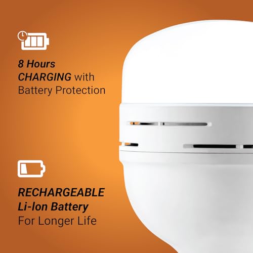 Wipro Garnet 30w LED Emergency Bulb | Cool Day White (6500K) | B22 | Inverter Bulb for Home | Upto 10 Hours Back up with dimmable Modes | Li-ion Battery | Over Charging Protection | Pack of 1 view 2