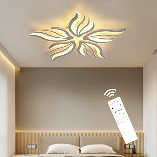 Preisvergleich Produktbild Moderne LED Deckenleuchte Dimmbar - 48W Wohnzimmerlampe Deckenlampe Schlafzimmer mit Fernbedienung Lichtfarbe Helligkeit Farbwechsel - Weiß Deckenbeleuchtung Lampe Dimming Innenbeleuchtung