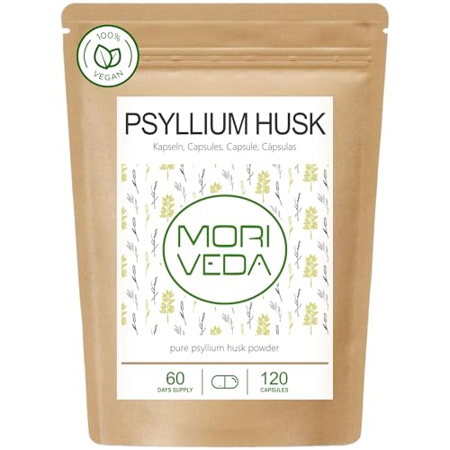 Psyllium Husk Kapseln 100{b7e86efe593d2fe43f5d71fca374f696cf7ff0af41277db9eba5e5690d2b910a} Flohsamenschalen-Pulver - Verdauung Entgiftung - Vegan und glutenfrei - 120 Caps von MoriVeda Psyllium Husk Kapseln 100{b7e86efe593d2fe43f5d71fca374f696cf7ff0af41277db9eba5e5690d2b910a} Flohsamenschalen-Pulver - Verdauung Entgiftung - Vegan und glutenfrei - 120 Caps von MoriVeda