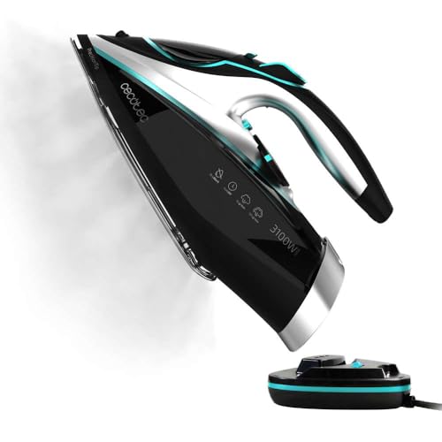 Cecotec Fer à Repasser Horizontal IronHero 3100 Cordless. 3100 W, Technologie Power Steam, Vapeur Continue 35g/min, Super Vapeur 190g, Sans Fil, Semelle Turbo...