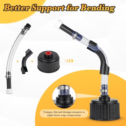 Image of Gas Cans Hose Kit, 4 Racing Vp Fuel Jug Hoses with 2 benders and 2 caps, Racing Jugs Hose Quick Fill Spout Replacement, for Gas Cans, Racing Vp Fuel Jug and 5 /5.5 Gallon Jugs