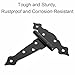 BE-TOOL 2 PCS Heavy Duty T-Strap Hinge, Noise-Free Smooth, Gate Hinges Hinges for Wood Gate, Garden Fences Shed Barn Doors Outdoor(B)