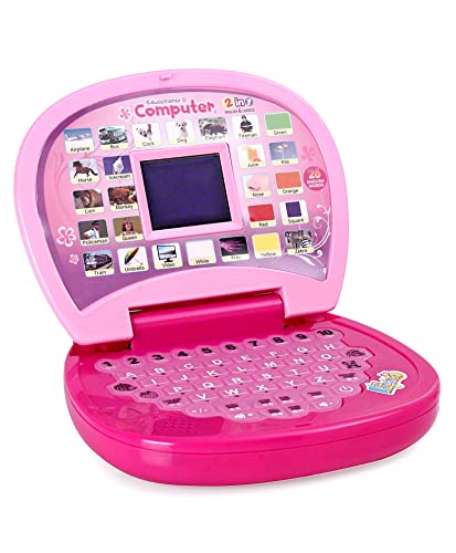 Gooyo-Battery-Operated-Educational-Learning-Laptop-Toy-with-LED-Display-and-Music-Effect-Play-Learn-with-Fun-Indoor-Toy-for-BabiesGirlsBoysToddlers-2011A-Pink-Color-3xAA-Battery