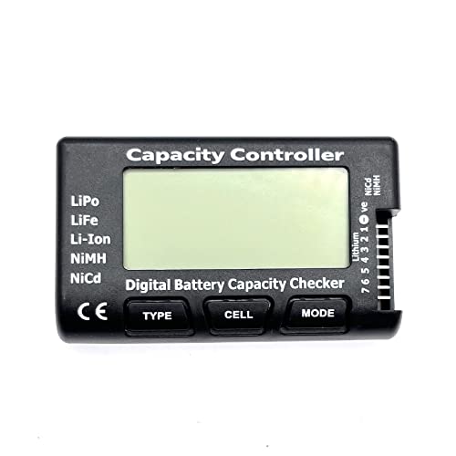 JZK Cellmeter-7 Petit compteur de batterie, testeur numérique de capacité de batterie, testeur de tension de batterie pour LiPo LiFe Li-Ion NiMH NiCd, testeur de...
