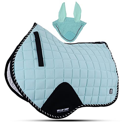 Close Contact Jumping Saddle Cloth Numnah Saddle Pads Free Ear (Cob/Pony, Mint)