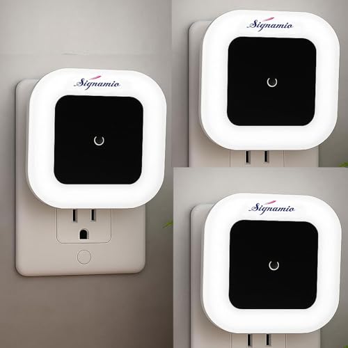 Image of Signamio 3 Pcs Sensor Light for Home Indoor - Smart Motion Sensor LED Light, Automatic On /Off Night Lamp, Energy-Saving 0.5W for Bedroom, Bedside, Home Use-White