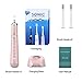 Sonic Electric Toothbrush Rechargeable for Adults, USB Rechargeable Waterproof Sonic Electric Toothbrush,4 Modes with Build in 2 Mins Timer,2 Replacement Heads Included (Pink)