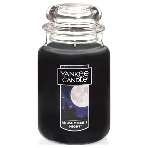 Yankee Candle MidSummer's Night Scented, Classic 22oz Large Jar Single Wick Candle, Over 110 Hours of Burn Time