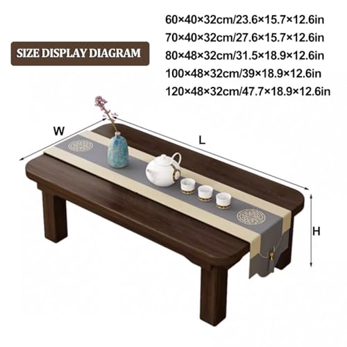 Table basse de chambre à coucher marron 100cm style japonais