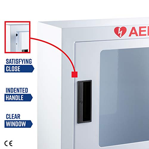 Stainless Steel Aed Cabinet | 16 X 6 X 15 Inch Wall Mount Storage Cabinet For Defibrillators | Compact Aed Surface Mount Cabinet Equipped Door-Activated Alarm #TOP4