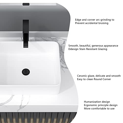 Rectangle Vessel Sink For Bathroom - Donsdey 19"X15" Rectangular Above Counter Bathroom Vessel Sink White Ceramic Porcelain Lavatory Vanity Sink Basin #TOP7