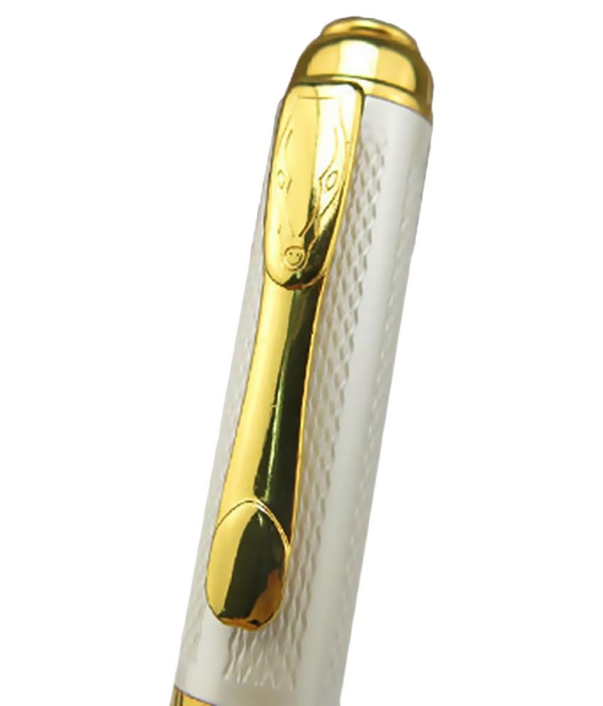 Image of Lestylo Dikawen 821 Silver Mesh Heavy Metal Body Signature Series With Gold Plated Trims Fountain Pen