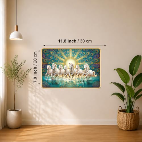 Image of 7 Running Horses Vastu Photo Frame, 8x12 Inch
