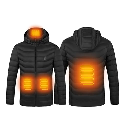 Men's Heated Jackets Lightweight Usb Electric Warming Winter Coat 2025 Heating Hooded Puffer Jacket Outdoor