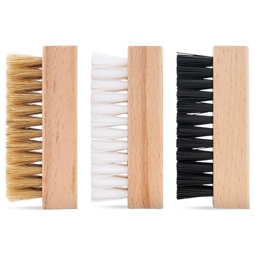 Reshoevn8r Shoe Cleaning Brush Set, 3 Brush Pack - Soft Bristle, Medium -All Purpose, & Hard Bristle Brush - Premium Sneaker Brushes in Three Different Firmness Levels for Top-to-Bottom Clean