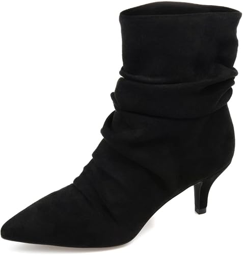Journee Womens Markie Wide Width Back Heel Zip Stiletto Booties Black