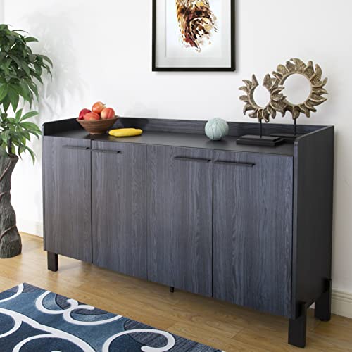 Toponeware Us2004827 62-Inch Wide Cupboard Dining Server Buffet Table Sideboard 2 Storage Cabinets, Gray, Blue Grey #TOP26