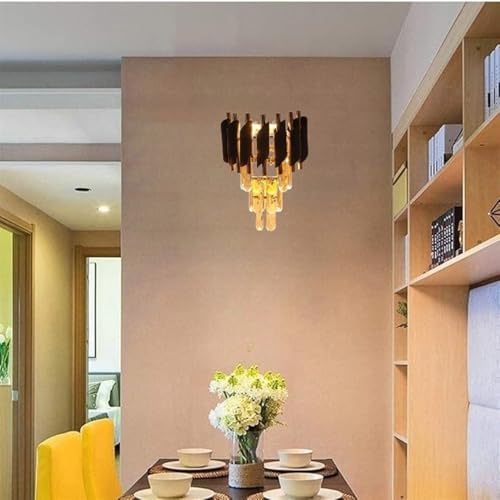 Image of Black Mamba Wall Light (Metal and Crystal), Pack of 2