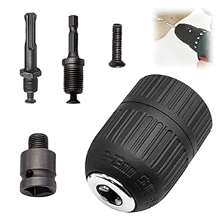 Mandrino Trapano Heavy Duty 5 Pezzi con Codolo Esagonale Attacco Rapido SDS per Adattatore Elettrico Autoserrante