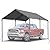 Carport, 10×20 Carport Canopy Portable Garage Tent with 6 Reinforced Metal Poles and Waterproof Shade Cover for Outdoor (Grey)
