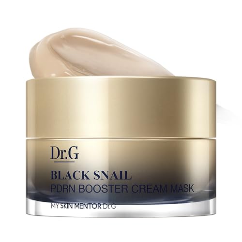 Dr.G Black Snail PDRN Booster Cream Face Mask - Collagen Overnight Mask for Firmer Moisturized Glass Skin - Wash-Off or Leave-On Formula - Plumping Smoothing Korean Skin Care - 1.69 fl oz