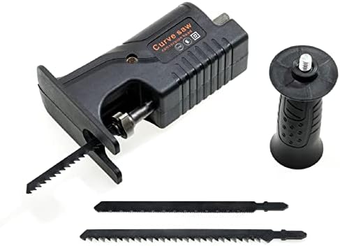 SIMPOTEK Reciprocating Saw Adapter, Portable Electric Jig Saw for Wood Metal Cutting, Drill Tool With Cordless Adapter Set and Ergonomic Handle Black